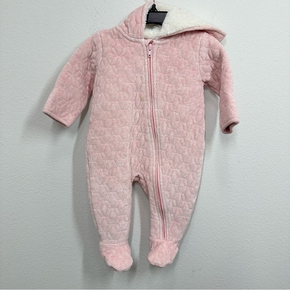 Nordstrom Quilted Baby Bunting Size 6 Months Pink Lotus Winter Outdoors Cozy NWT - Picture 1 of 7